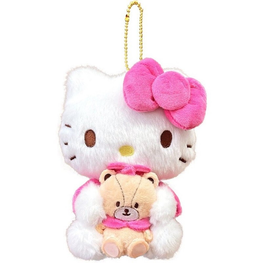 NWT Sanrio Hello Kitty Key Chain Pair Stuffed Plush Lucky Mascot.